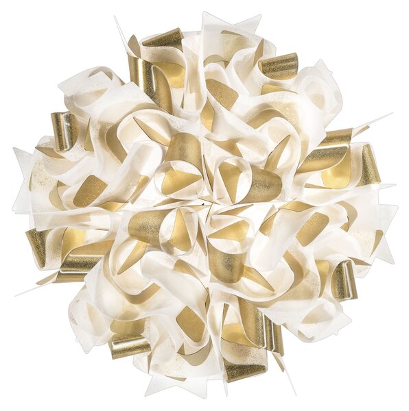 SLAMP VELCM00WHG00000000EU Veli Aurea Medium, bílo-zlaté stropní svítidlo, 2x12W E27, prům. 53cm
