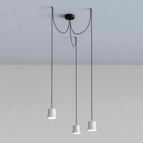 Artemide 0232510A GIO.light cluster, bílé designové svítidlo pavouk, 3x7,6W LED 3000K, prům. 10,7cm