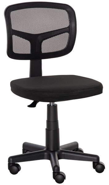 Vinsetto Ergonomická síťová kancelářská židle 360° otočná s nastavovací výškou, prodyšným bederním opěradlem a bezpodmínečnými kolečky 43x48x77,5-89,5