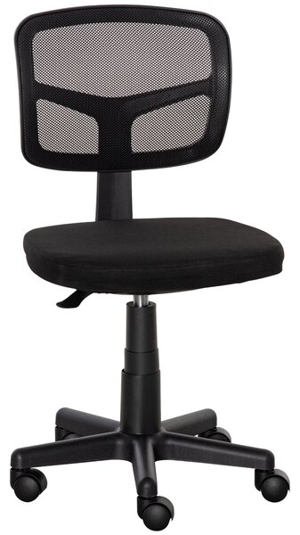 Vinsetto Ergonomická síťová kancelářská židle 360° otočná s nastavovací výškou, prodyšným bederním opěradlem a bezpodmínečnými kolečky 43x48x77,5-89,5