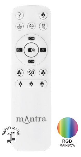 Mantra 8292 Gamer, ventilátor se svítidlem LED 40W RGBW, dálkový ovladač, černá, průměr 46,6cm