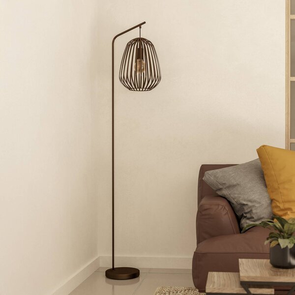 EGLO Stojací lampa Espinal, bronzová broušená, výška 170 cm, kov E27, Bronz / starožitná mosaz, Obývací pokoj / jídelna, kov, Moderní, stojací lampa