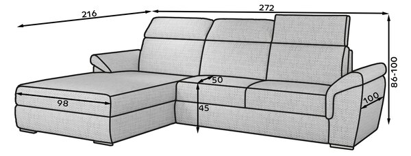 Trevisco sedací souprava Materiál / Dekor: Omega 68, Orientace: Levá