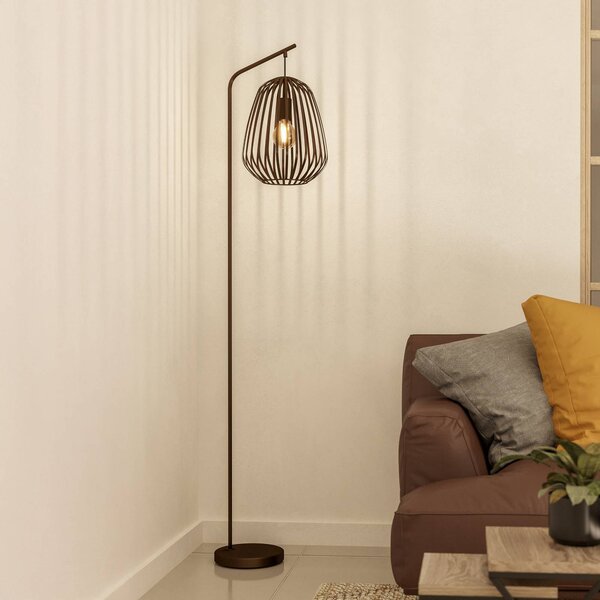 EGLO Stojací lampa Espinal, bronzová broušená, výška 170 cm, kov E27, Bronz / starožitná mosaz, Obývací pokoj / jídelna, kov, Moderní, stojací lampa