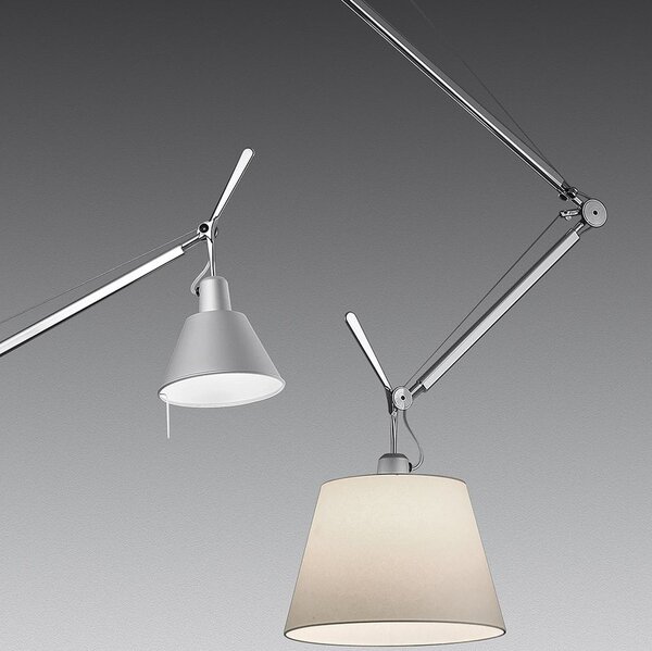 Artemide 37TOL Tolomeo decentrata, designové závěsné svítidlo, 1x12W LED E27, polohovatelná ramena, stínítka z pergamenu, průměr 36cm