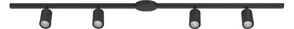 EGLO Sada kolejnic EASY TRACK, černá, 4 x GU10-bodovky, délka 193 cm, stmívatelný, Černá, Obývací pokoj / jídelna, Hliník, Moderní