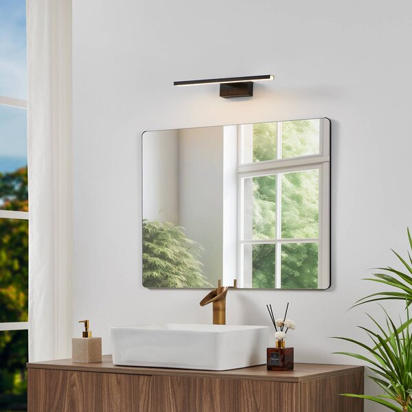 EGLO LED nástěnné světlo Conettilla, černé, šířka 40 cm, IP44,, Černá, Koupelna, Hliník, Moderní