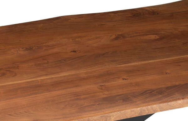 Hnědý akáciový jídelní stůl J-line Gary 200 x 90 cm