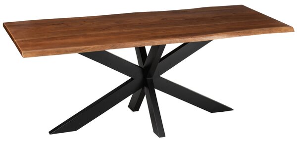 Hnědý akáciový jídelní stůl J-line Gary 200 x 90 cm