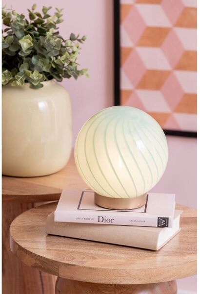 Světle zelená stolní lampa se skleněným stínidlem (výška 17 cm) Summer Globe – Leitmotiv