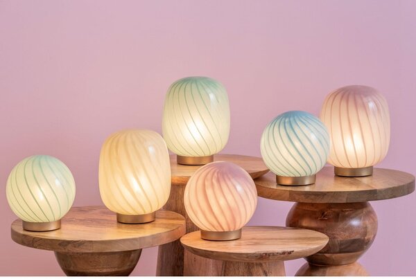 Světle zelená stolní lampa se skleněným stínidlem (výška 17 cm) Summer Globe – Leitmotiv