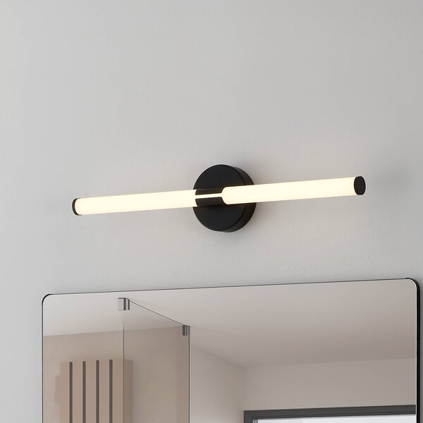 EGLO LED nástěnné světlo Ramola, černé, šířka 60 cm, IP44,, Černá, Koupelna, kov, Moderní