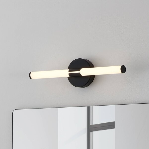 EGLO LED nástěnné světlo Ramola, černé, šířka 45 cm, IP44,, Černá, Koupelna, kov, Moderní