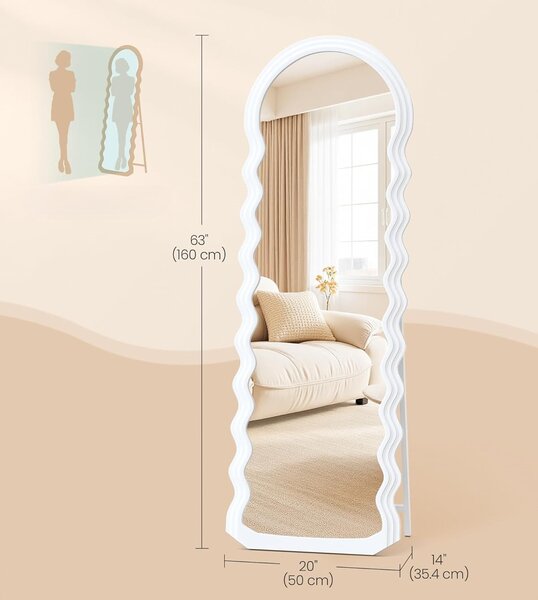 SONGMICS Volně stojící zrcadlo Standy 160 cm bílé