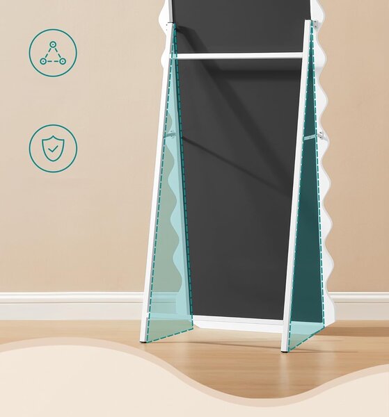 SONGMICS Volně stojící zrcadlo Standy 160 cm bílé
