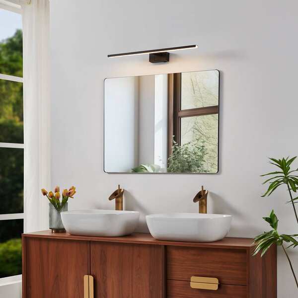 EGLO LED nástěnné světlo Conettilla, černé, šířka 60 cm, IP44,, Černá, Koupelna, Hliník, Moderní