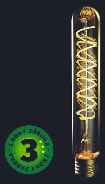 Prémiová designová retro LED žárovka E27 4,5W 400lm EXTRA TEPLÁ filament, ekv. 35W, 3 roky