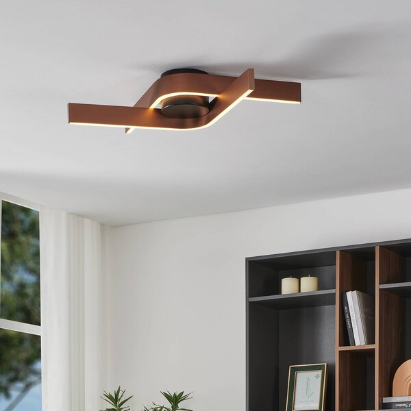 EGLO LED stropní svítidlo Folcino-Z, bronzová barva, 64 cm,, stmívatelný, Bronz / starožitná mosaz, Obývací pokoj / jídelna, kov, Moderní
