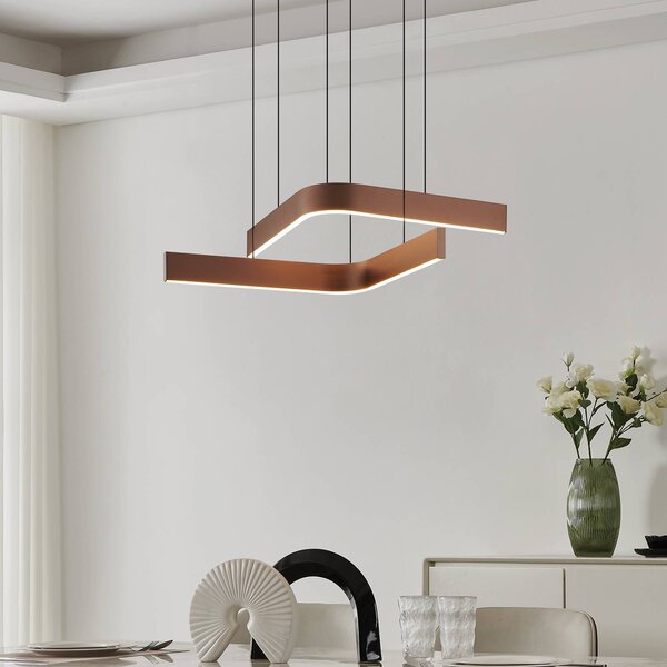 EGLO LED inteligentní závěsné světlo Folcino-Z, bronzová barva, 64 cm,, stmívatelný, Bronz / starožitná mosaz, Obývací pokoj / jídelna, kov, Moderní