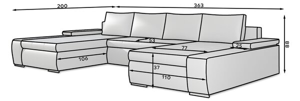Marino sedací souprava Materiál / Dekor: Ekokůže Soft 66, Orientace: Symetrická do "U"
