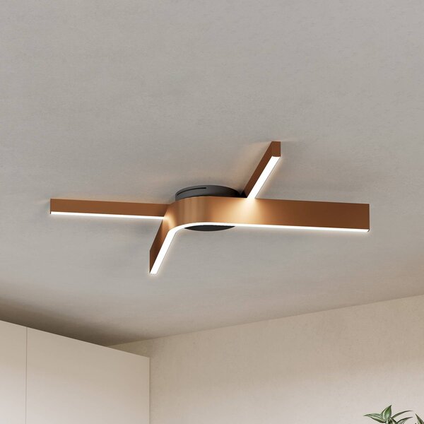 EGLO LED stropní svítidlo Folcino-Z, bronzová barva, 64 cm,, stmívatelný, Bronz / starožitná mosaz, Obývací pokoj / jídelna, kov, Moderní