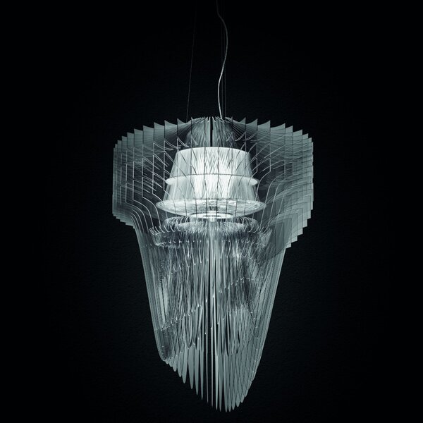 SLAMP ARISS00TRS01T00E27EU Aria S transparent, závěsný světelný objekt od Zaha Hadid, 2xE27 + 7W LED, délka 75cm