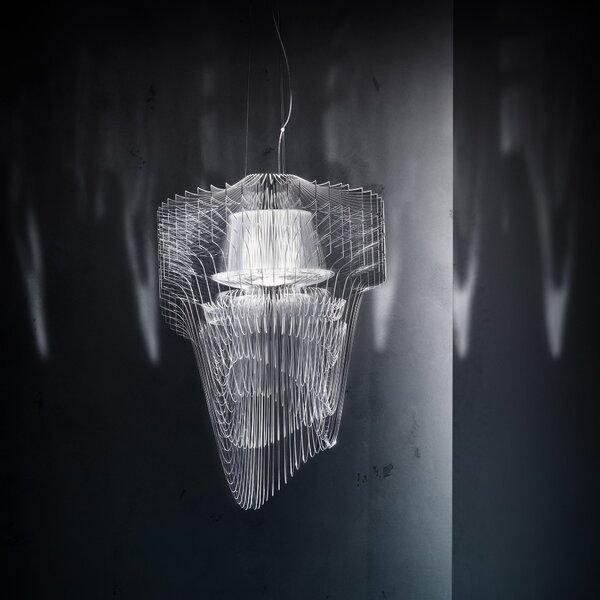 SLAMP ARISS00TRS01T00E27EU Aria S transparent, závěsný světelný objekt od Zaha Hadid, 2xE27 + 7W LED, délka 75cm