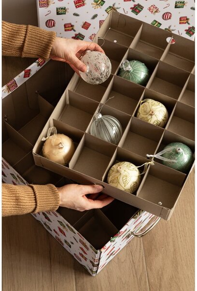 Kartonový úložný box s víkem/dekorativní 37x50x15 cm Engla Christmas Storage – Bigso