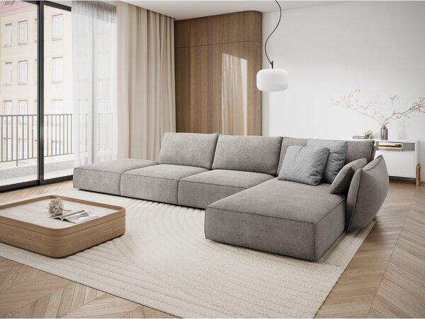 Světle šedá rohová pohovka (pravý roh) Vanda – Mazzini Sofas