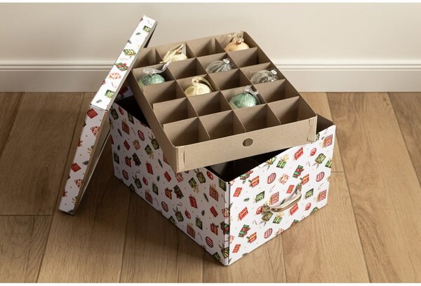 Kartonový úložný box s víkem/dekorativní 37x50x15 cm Engla Christmas Storage – Bigso