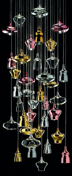 Lodes 15416 4627 Nostalgia medium glossy bronze, bronzové sklo/černý závěs, 7W LED 2700K, prům. 20cm