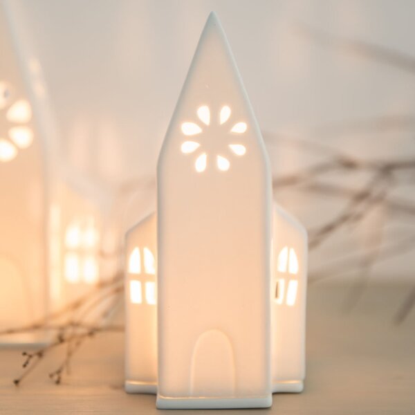 Porcelánový svícen Church 18 cm