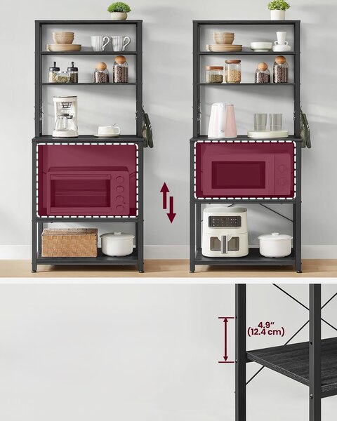 SONGMICS Kuchyňský regál Vasagle Vogues 60 cm černý