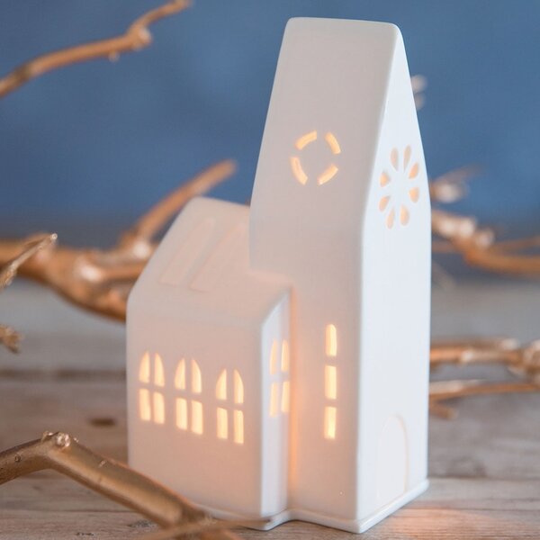 Porcelánový svícen Church 18 cm