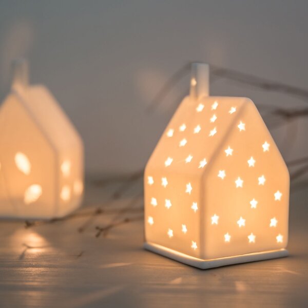 Porcelánový svícen domeček Stars