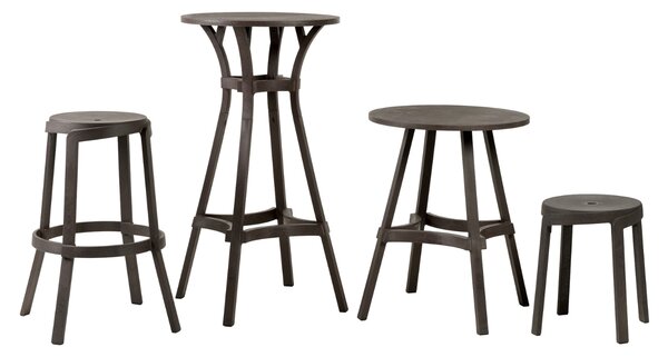Nardi Hnědá plastová zahradní stolička Stack Mini 36,5 cm