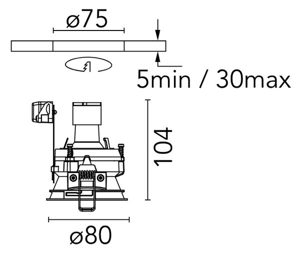 Flos 03.4162.74 Easy Kap 80 Round Adjustable, černá bodovka, 1x max50W PAR16, prům. 8cm