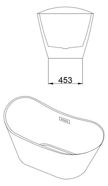 BPS-koupelny Volně stojící akrylátová vana RICA 513A BL 150x75 bílá/černá, odtokový komplet chrom