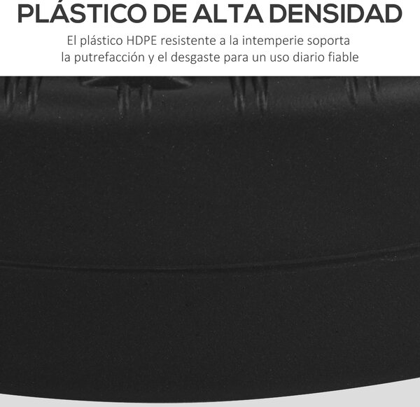 Podstavec pro slunečník Outsunny kulatý pro tyče Ø38/48 mm plnitelný 22 kg vody a 29 kg písku s ratanovým designem Ø51x36 cm Černý | Aosom