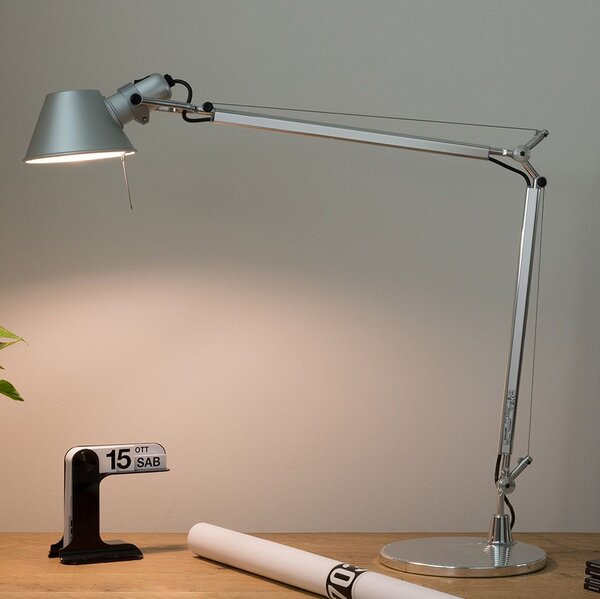 Artemide 27TOL Tolomeo Tavolo, hliníková stolní lampa s vypínačem, 1x10W LED E27, 78+64cm