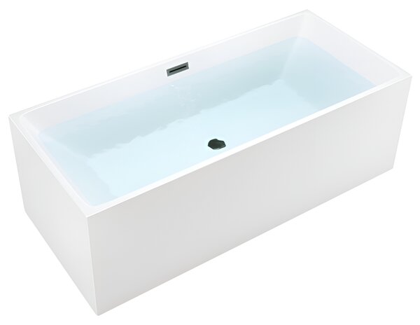 BPS-koupelny Volně stojící akrylátová vana SANTA 507C P BL 170x75 bílá, odtokový komplet černý