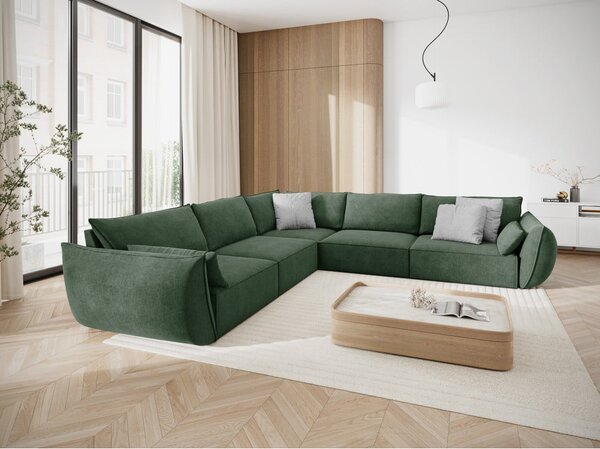 Tmavě zelená rohová pohovka (variabilní) Vanda – Mazzini Sofas