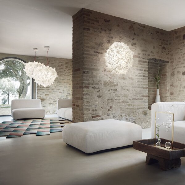 SLAMP VELSL00FLG01R00000EU Veli Foliage Large, závěsné designové svítidlo s červeným kabelem, 4x12W E27, prům. 55cm