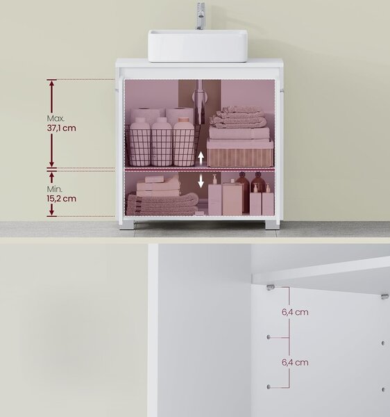 SONGMICS Skříňka pod umyvadlo Vasagle Bruser 60 cm bílá