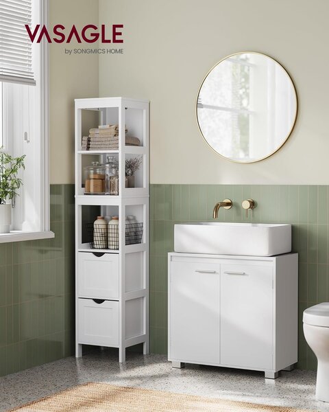 SONGMICS Skříňka pod umyvadlo Vasagle Bruser 60 cm bílá