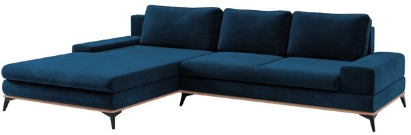 -25 % Dny MOMENTI– Windsor & Co Sametová rozkládací pohovka Astre 315 cm, levá