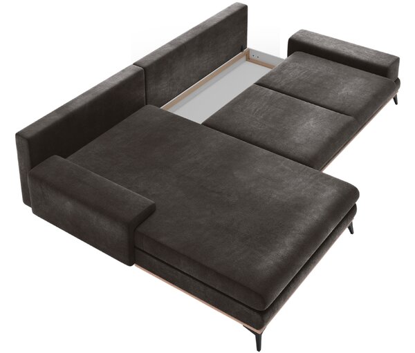 -25 % Dny MOMENTI– Windsor & Co Sametová rozkládací pohovka Astre 315 cm, levá