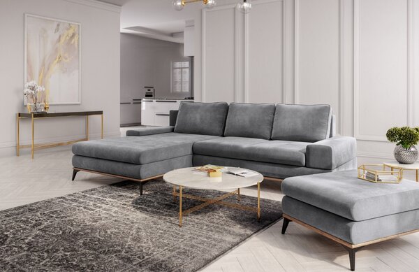 -25 % Dny MOMENTI– Windsor & Co Sametová rozkládací pohovka Astre 315 cm, levá