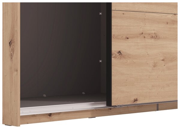 SKŘÍŇ S POSOUVACÍMI DVEŘMI, dub artisan, 220/217,5/61 cm Xora - Šatní skříně