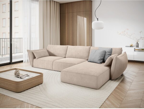 Béžová rohová pohovka (pravý roh) Vanda – Mazzini Sofas